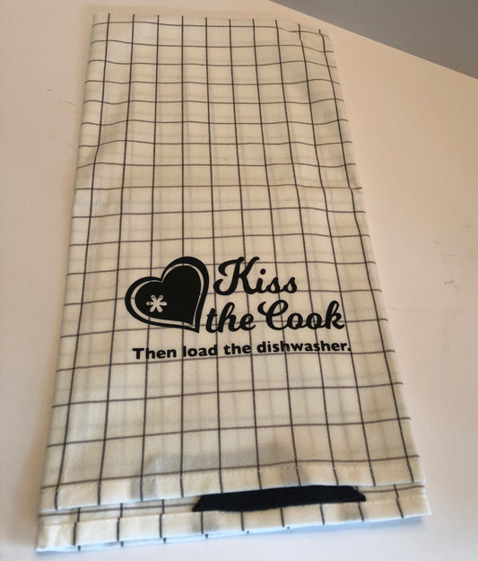 Plaid Kiss The Cook Dish Towel