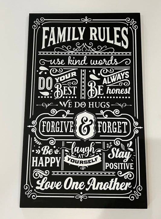 Family Rules Sign