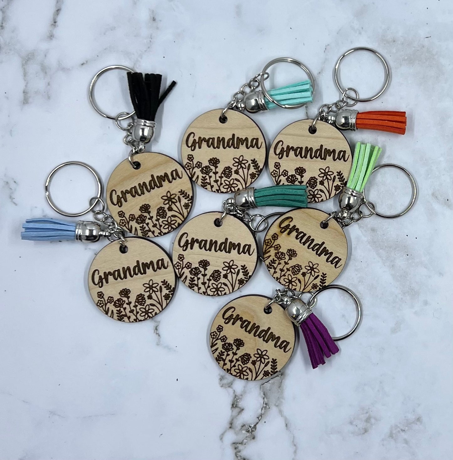 Grandma Floral Keychain