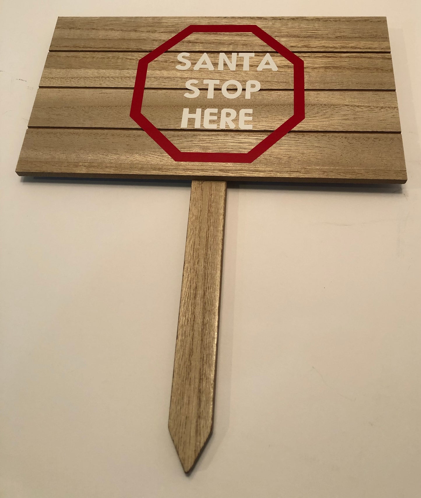 Santa Stop Sign Garden Stake