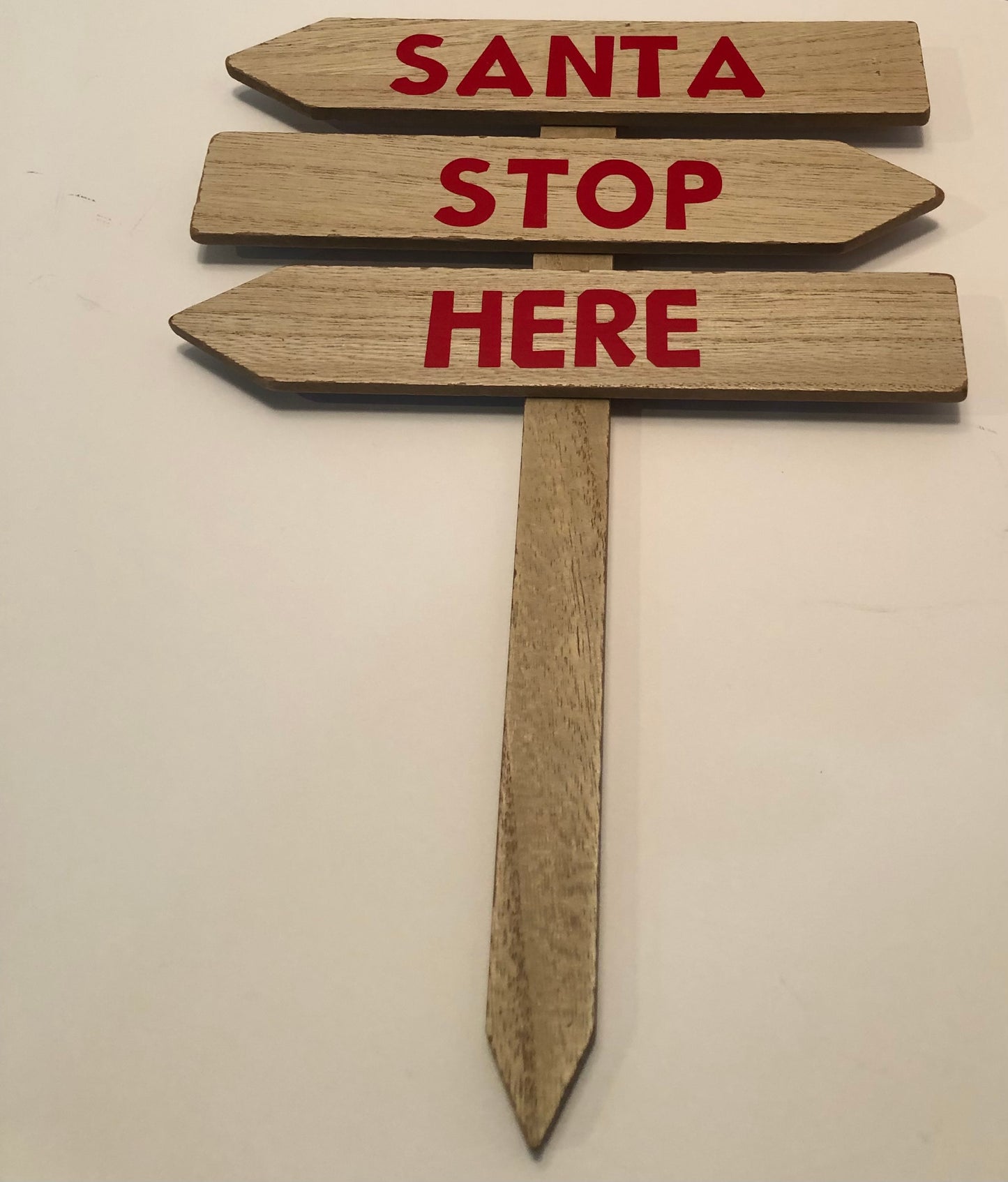 Santa Stop Here Garden Stake