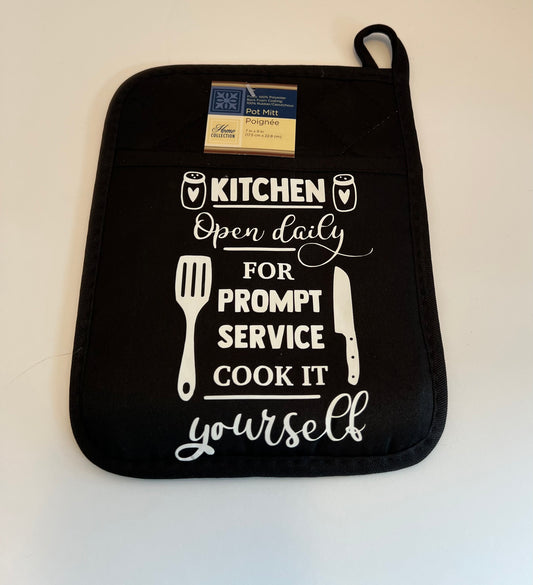 Kitchen Open Daily Pot Holder