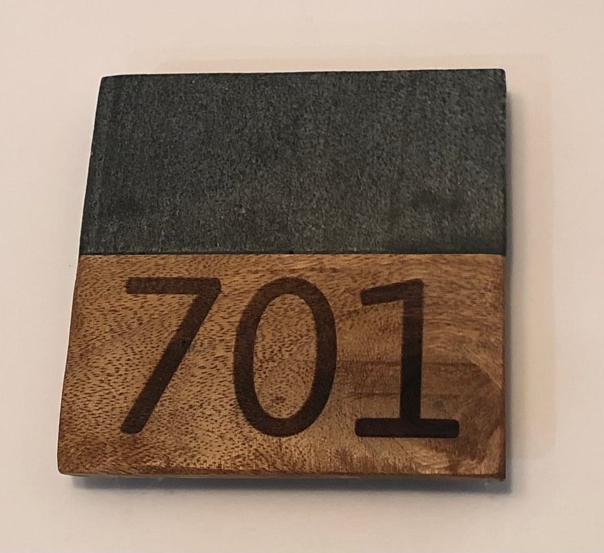 701 Slate and Wood coaster