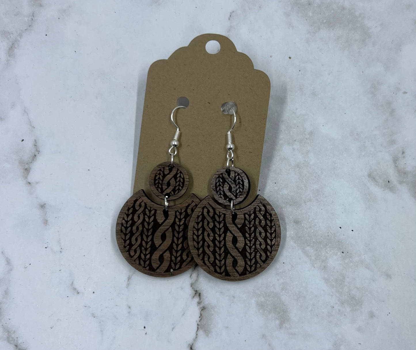 Walnut Knit Sweater Earrings