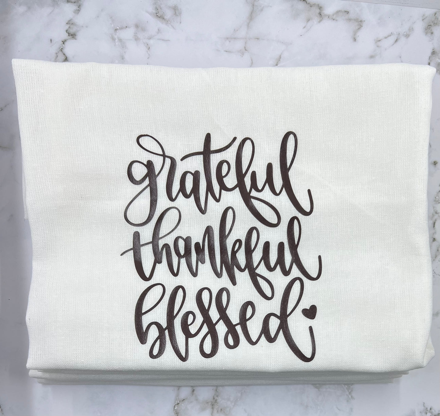 Grateful, Thankful, Blessed Dish Towel