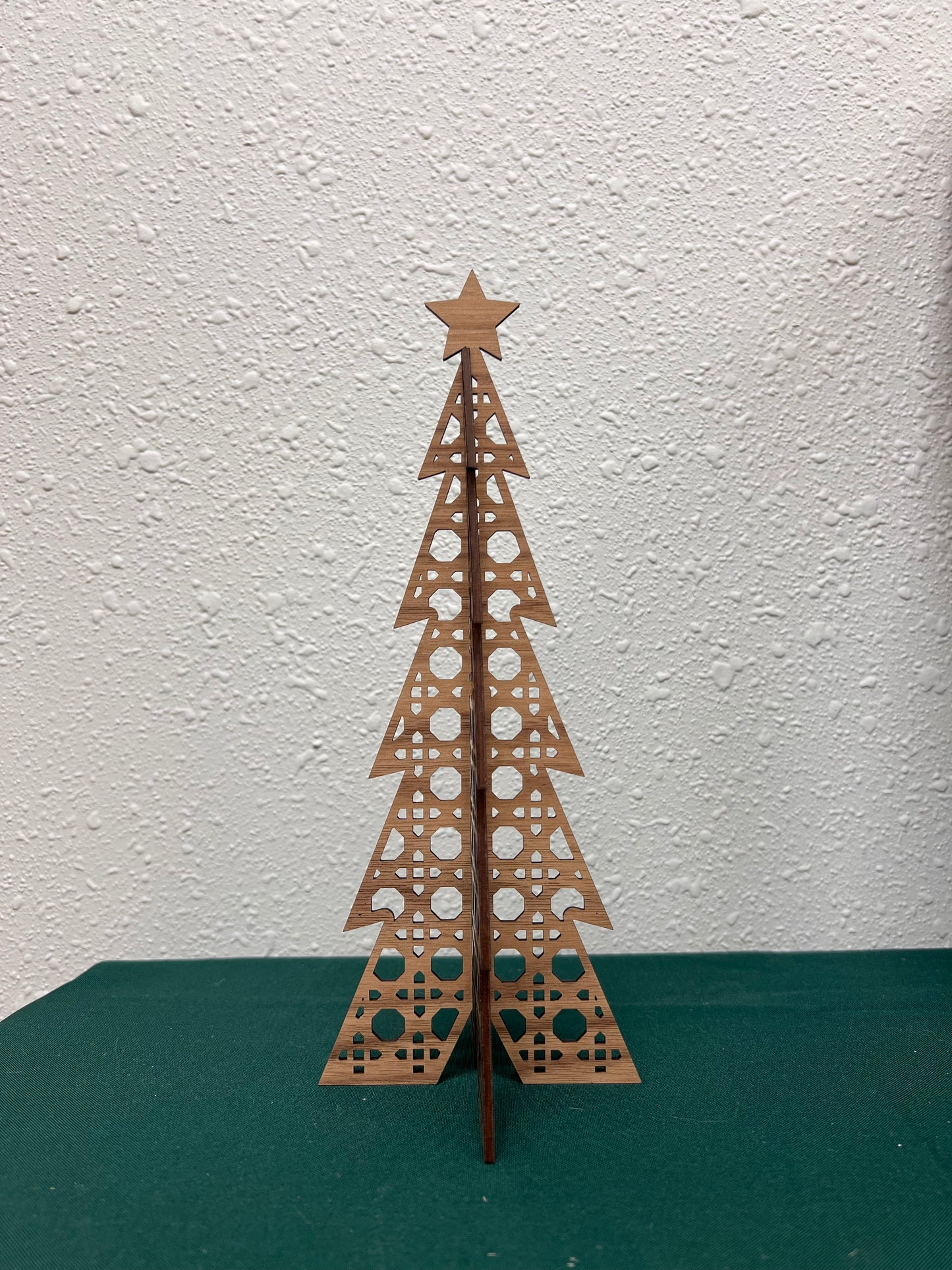 3D Rattan Cane Christmas Tree Shelf Sitter 10” high