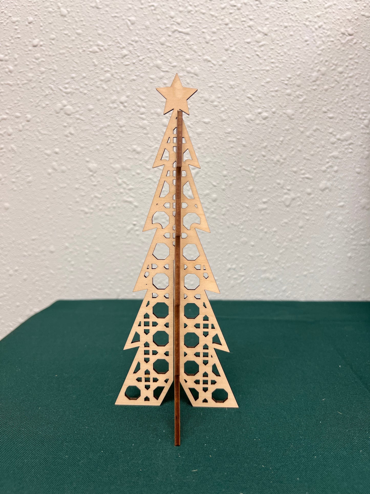 3D Rattan Cane Christmas Tree Shelf Sitter 8”