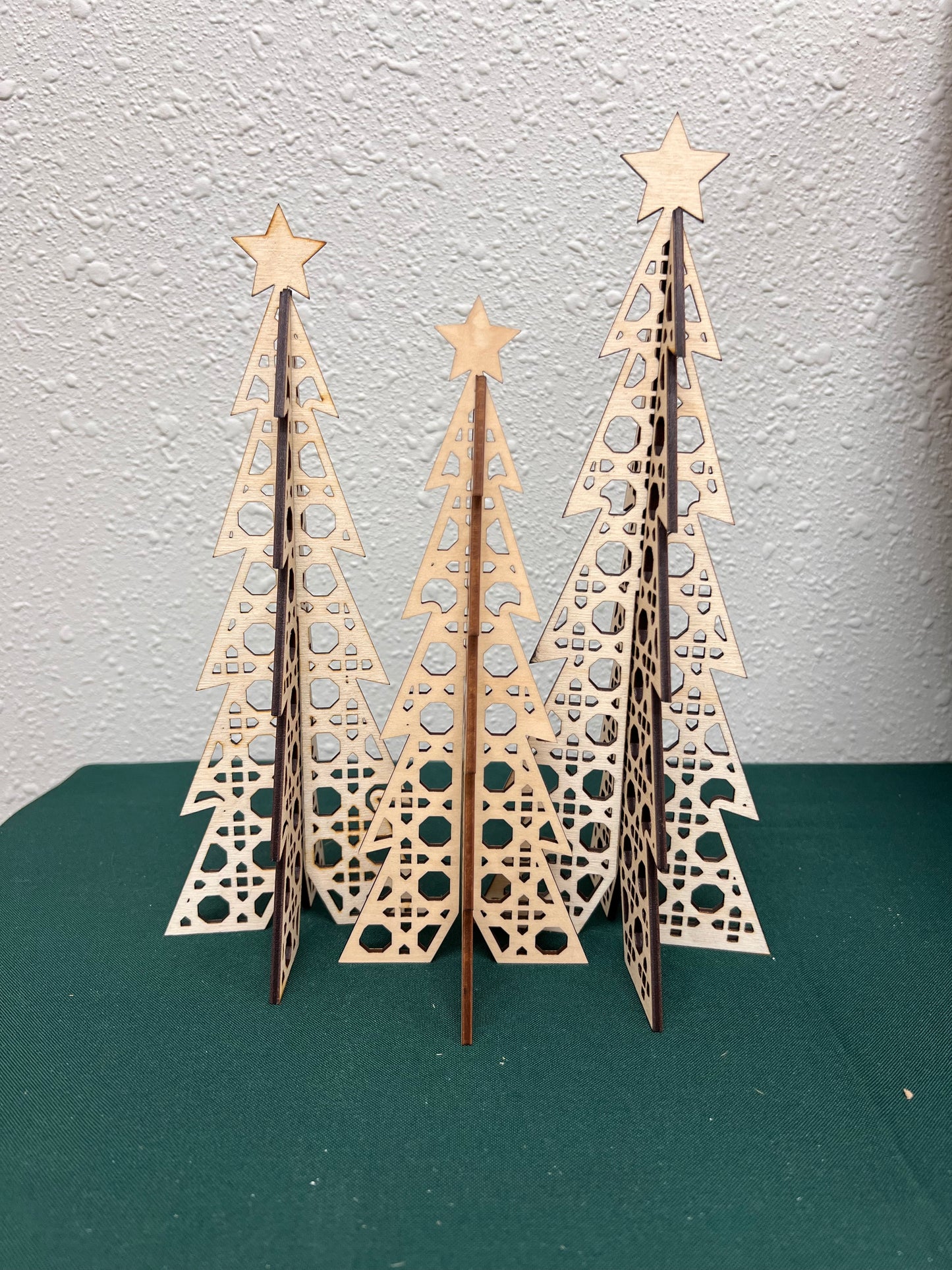 3D Rattan Cane Christmas Tree Shelf Sitter 9”