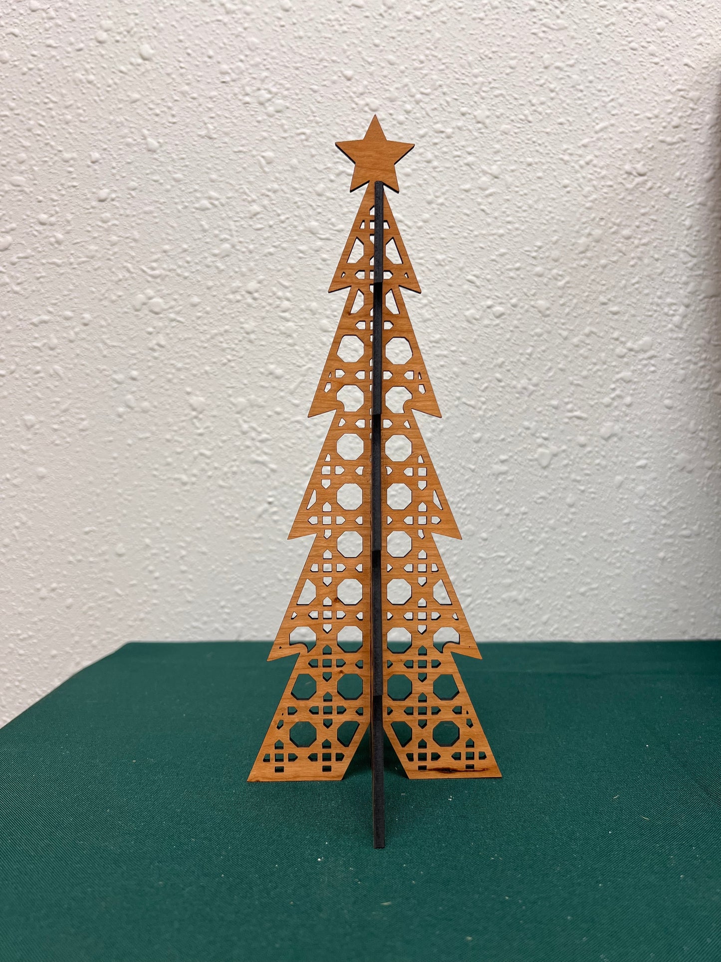 3D Rattan Cane Christmas Tree Shelf Sitter 10” high