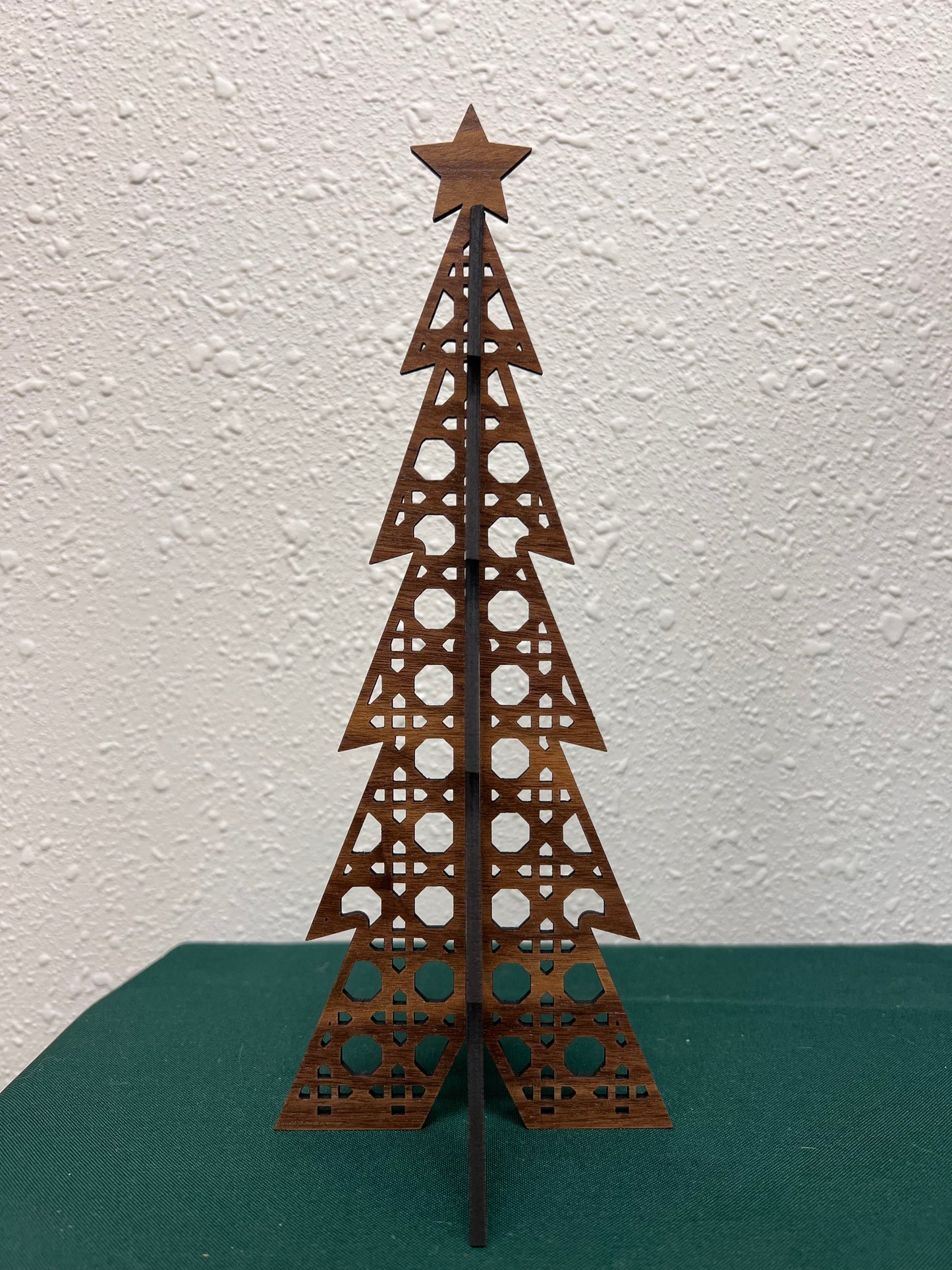 3D Rattan Cane Christmas Tree Shelf Sitter 10” high