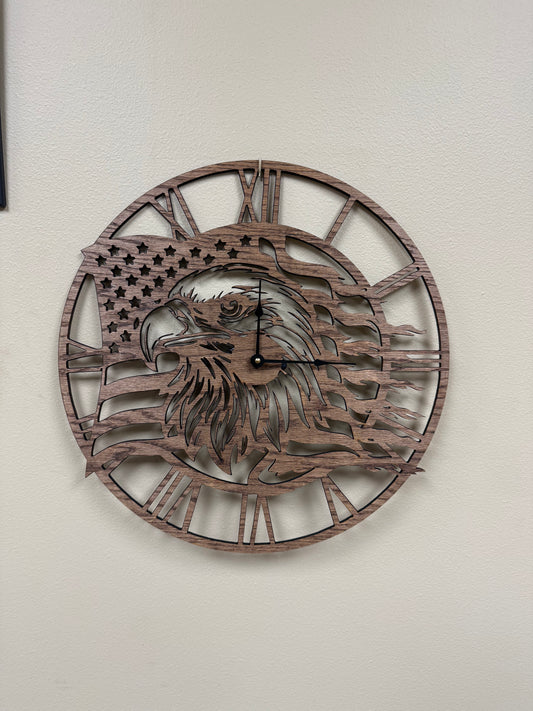 Eagle Wooden Clock