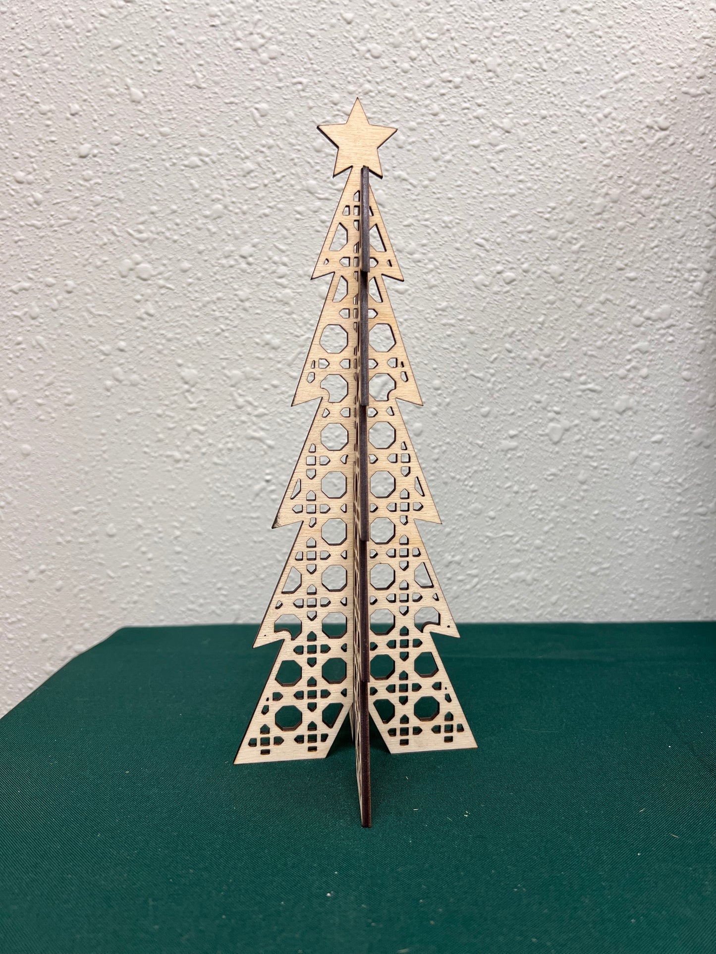 3D Rattan Cane Christmas Tree Shelf Sitter 10” high