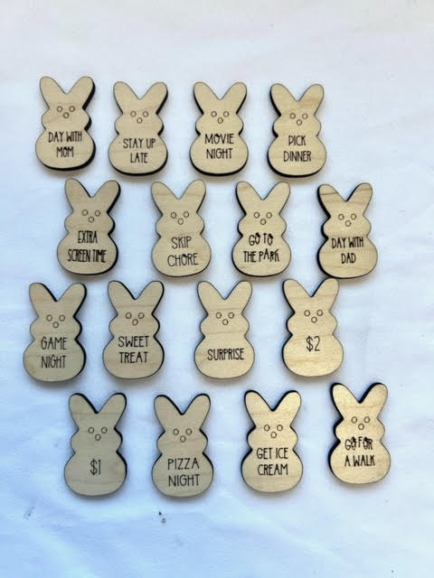 Bunny Easter Egg Tokens (set of 16)