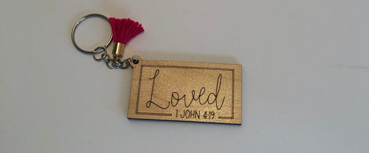 Cursive Loved Key Chain
