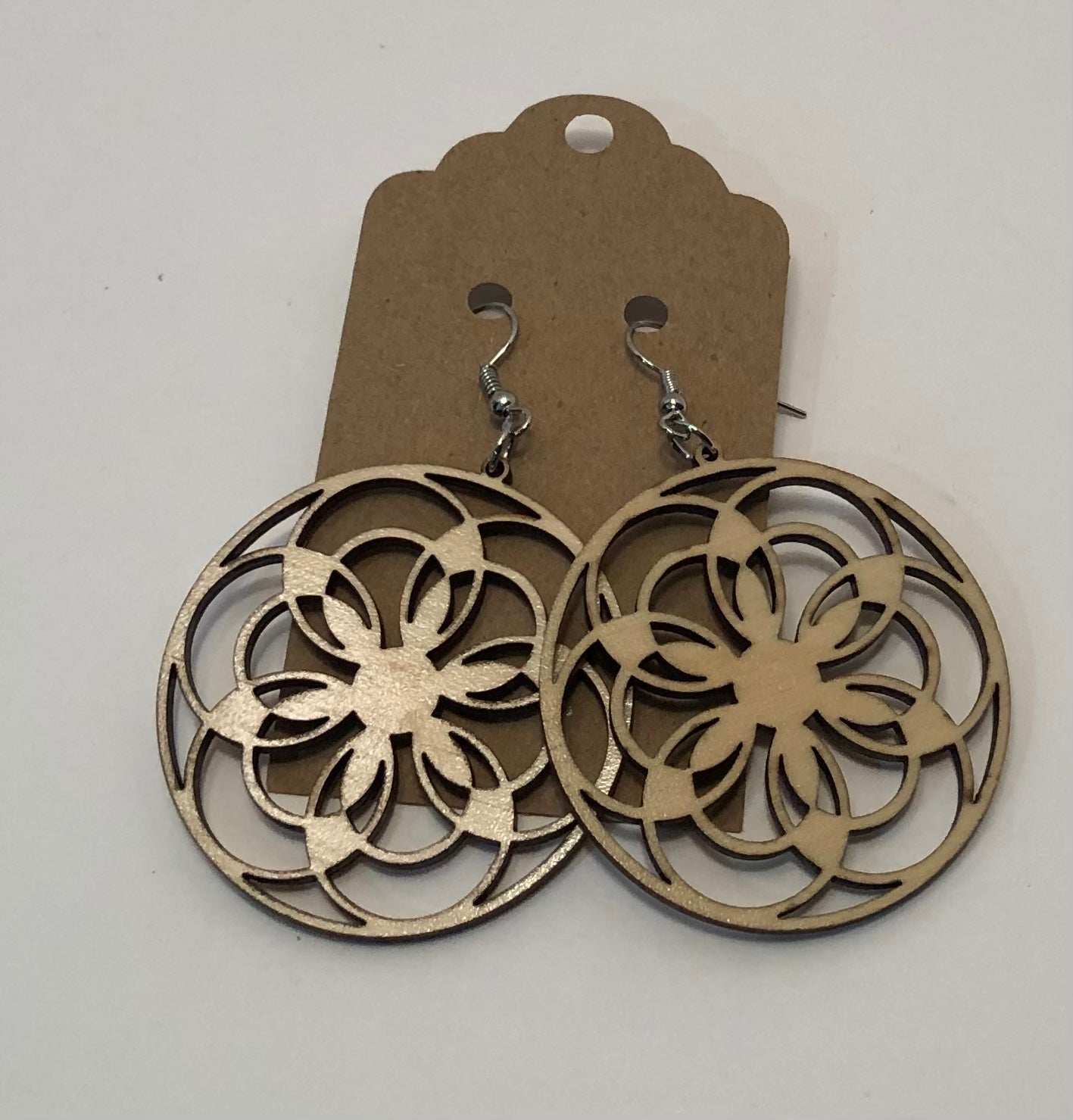 Rounded Floral Dangle Earrings