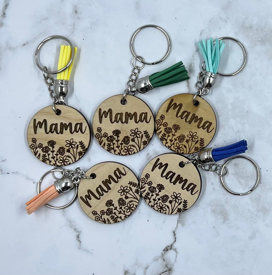 Mama Floral Keychain