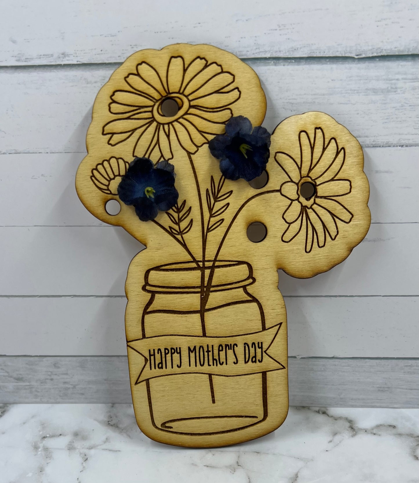Mothers Day Wood Flower Pot