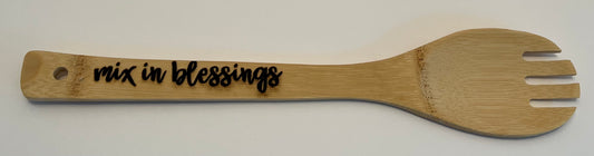 Mix In Blessings Wooden Spoon