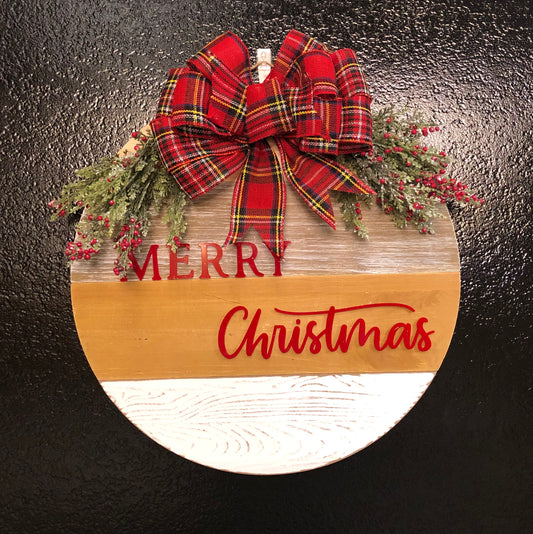 Red Merry Christmas Door Sign