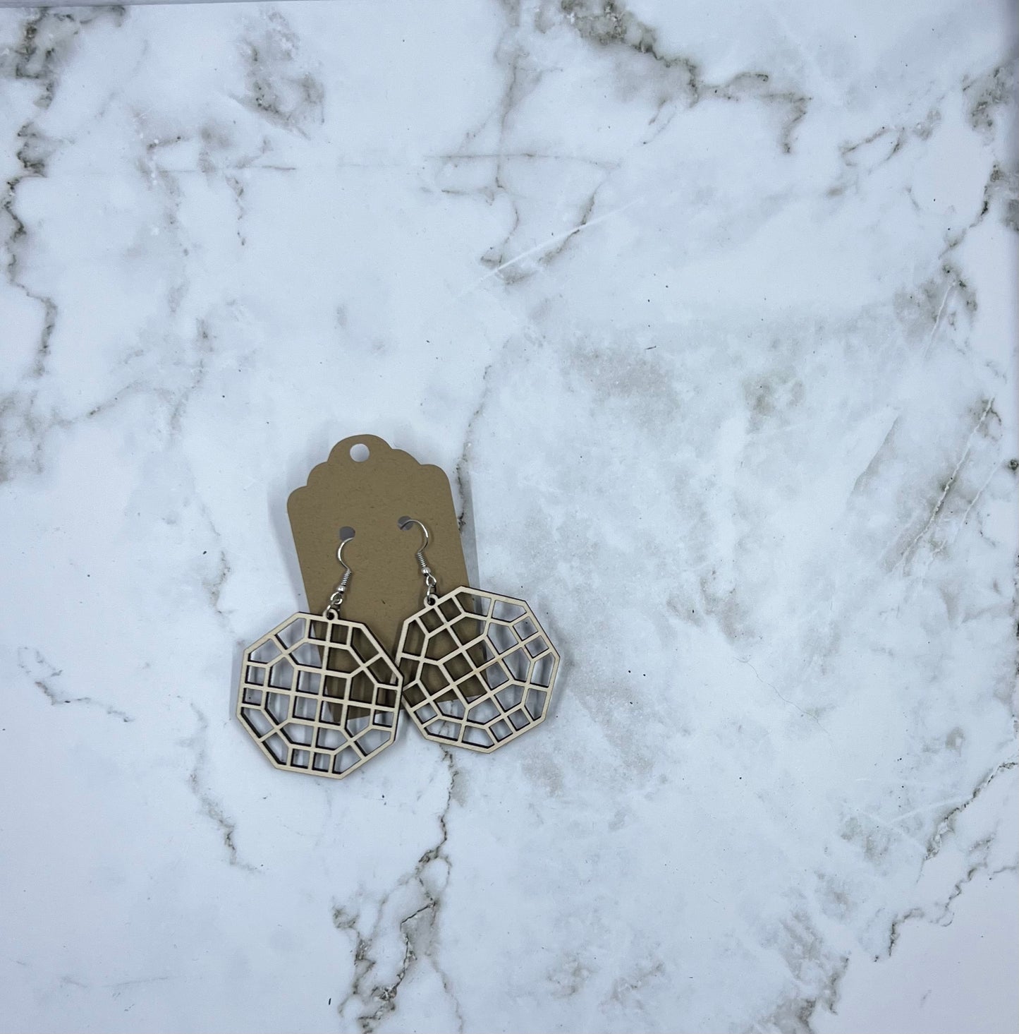 Large Hexagon Earrings
