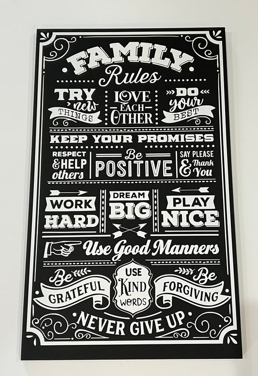 Family Rules Sign