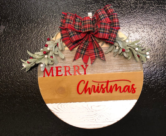 Red Merry Christmas Door Sign