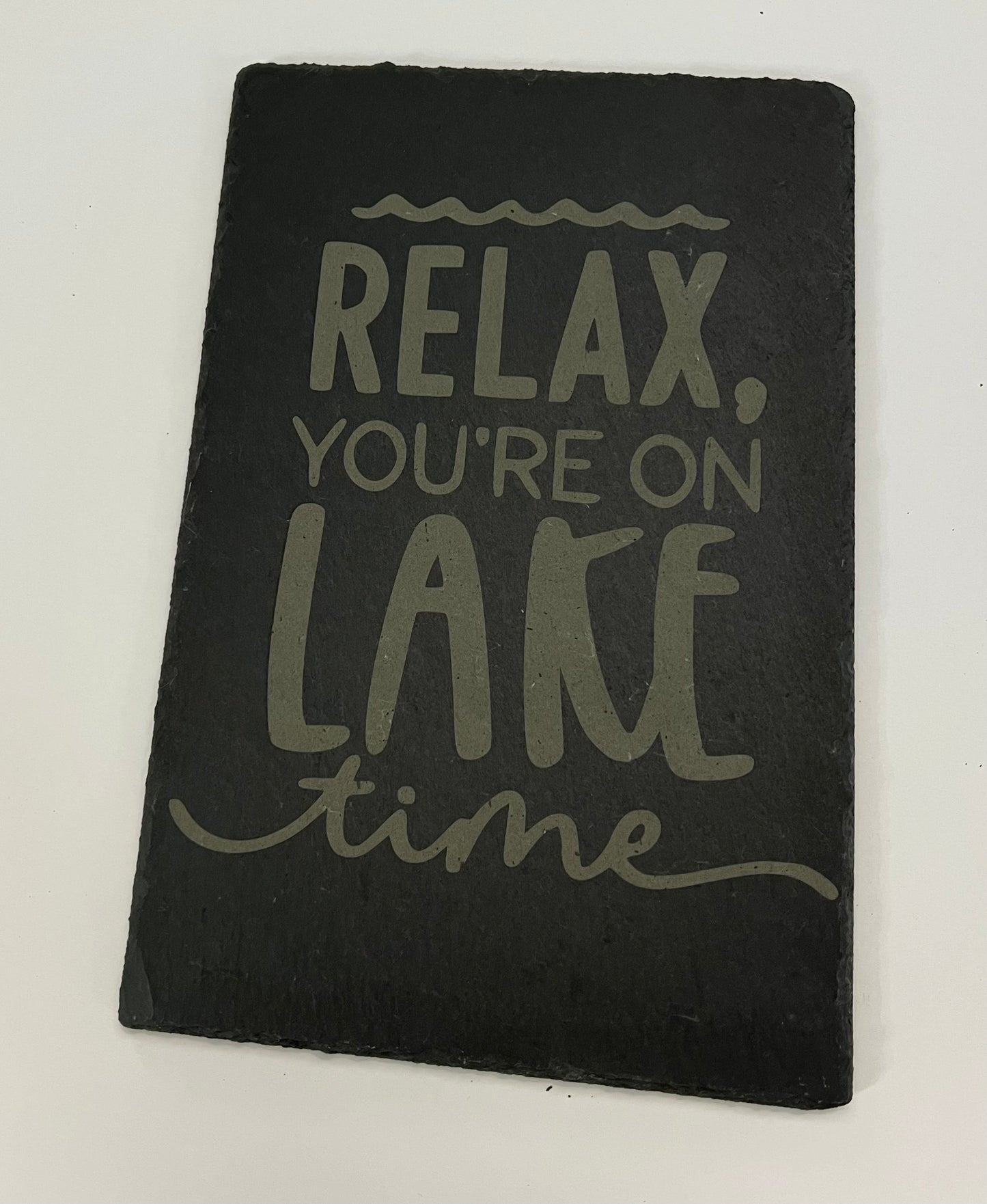 Relax on Lake Time Slate Charcuterie Board