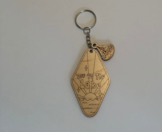 Lake Key Chain With Sailboat Charm