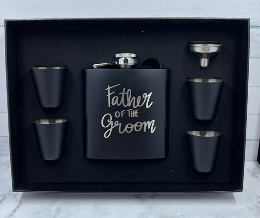Father of the Groom Flask Set