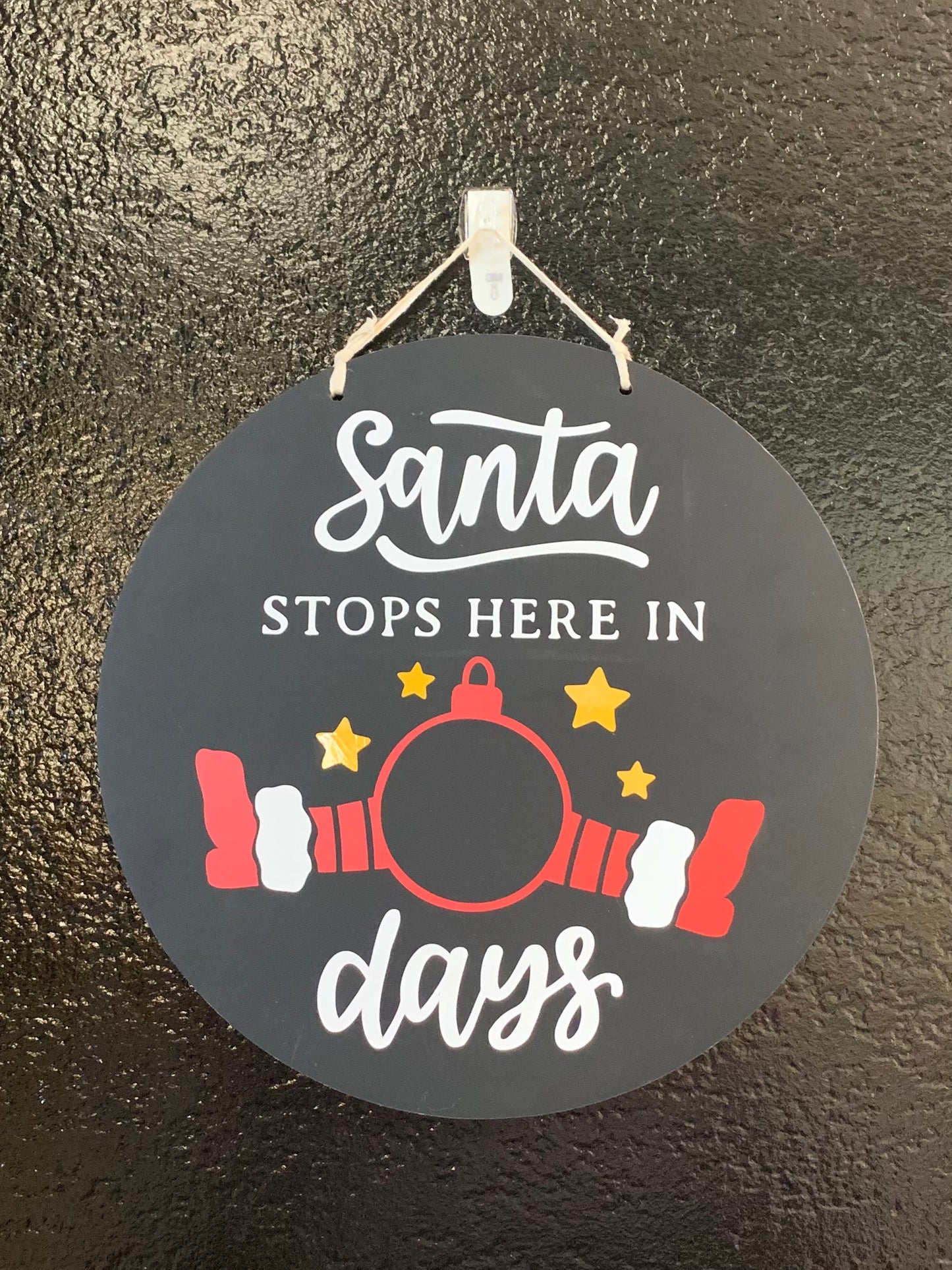 Santa Stop Here Reversible Sign