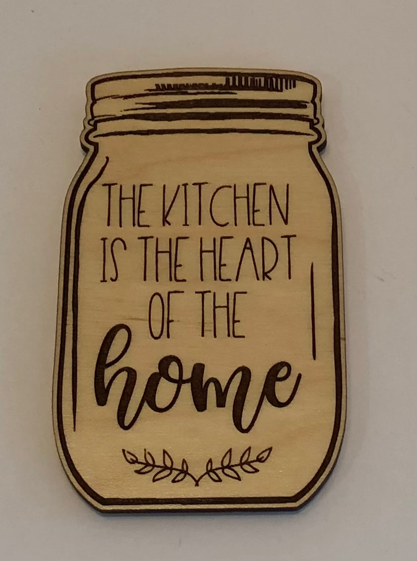 Mason Jar Magnet The Kitchen Is the Heart of Home