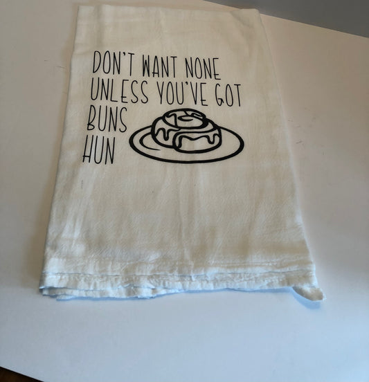 Buns Flour Sack Dish Towel