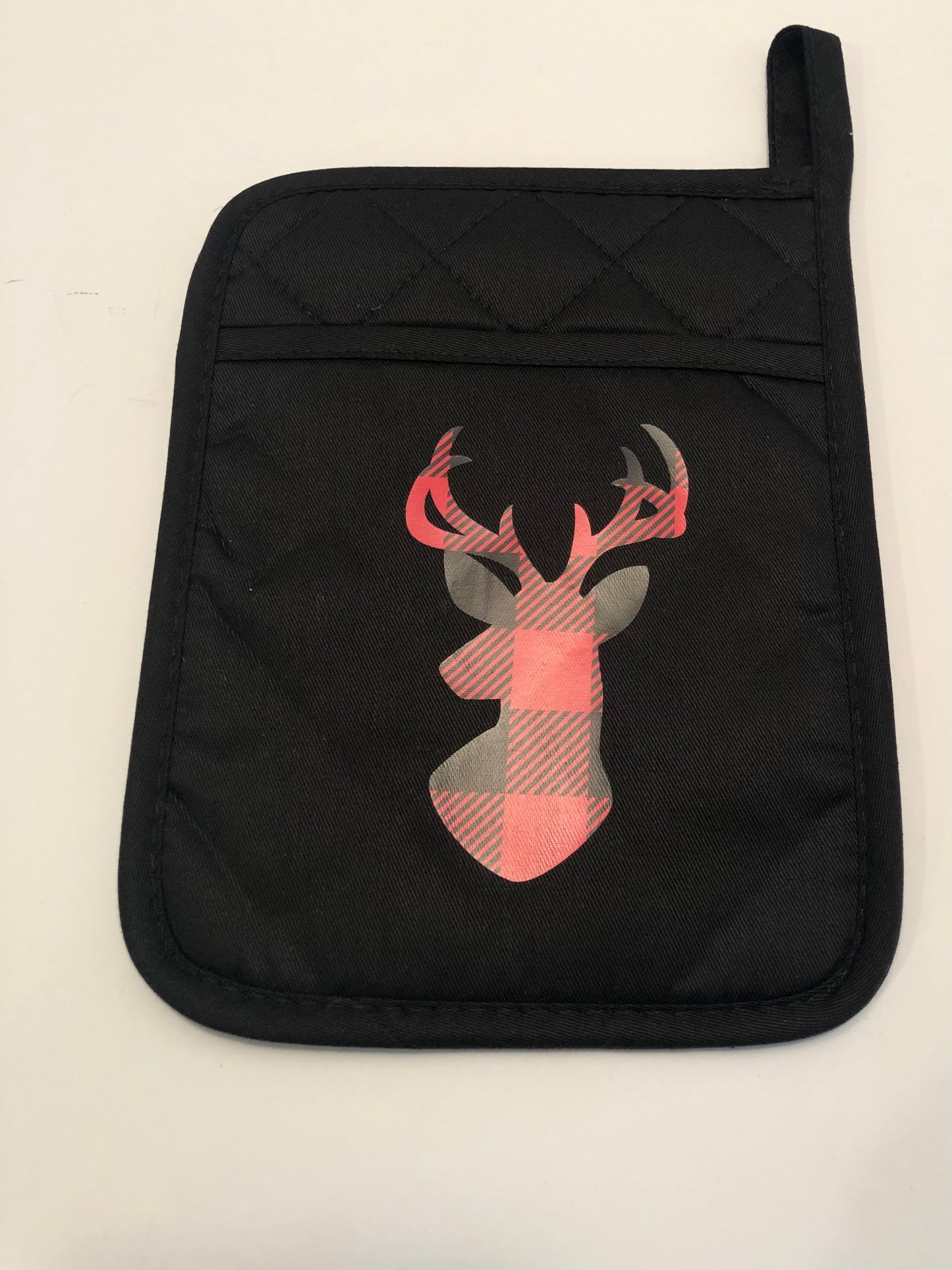 Plaid Reindeer Pot Holder