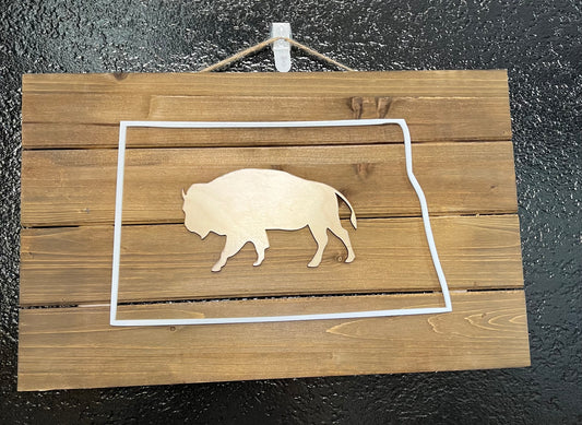 ND Small Bison Brown Sign