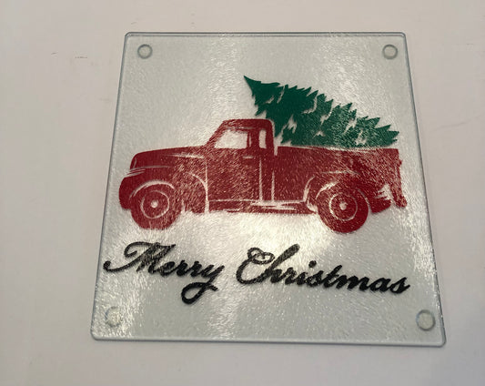 Merry Christmas Truck Hot Plate