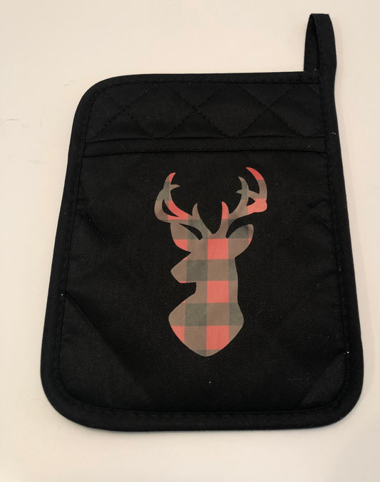 Plaid Deer Pot Holder