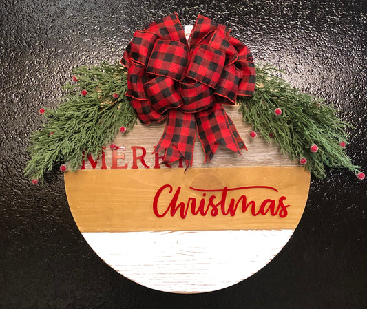 Red Merry Christmas Door Sign
