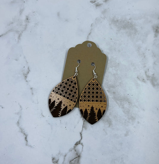 Winter Scene Boho Earrings Cherry