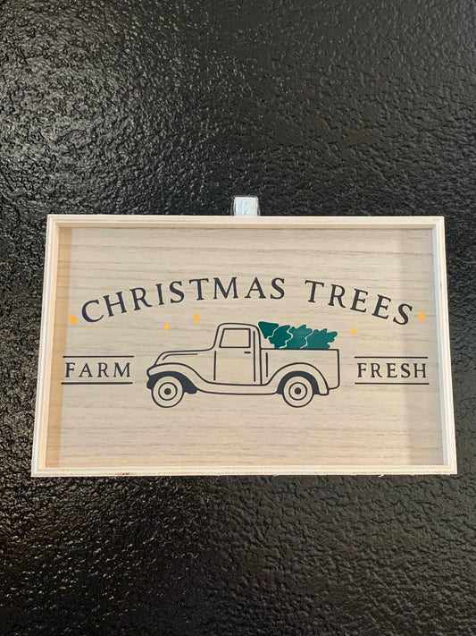 Christmas Tree Truck Wood Sign