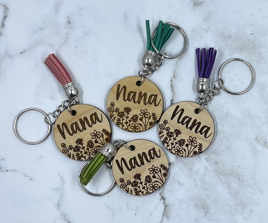 Nana Floral Keychain
