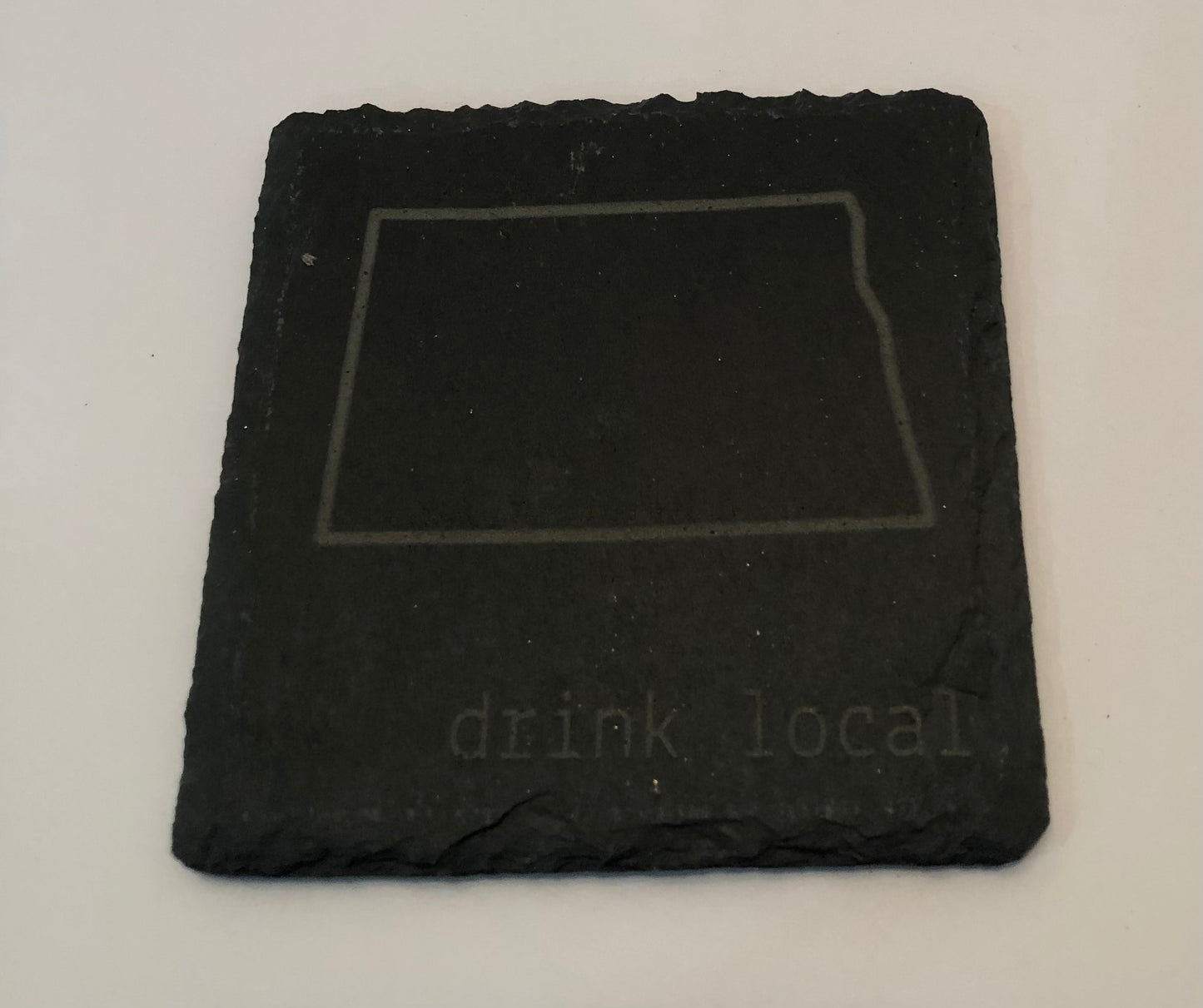 North Dakota Drink Local Slate Coaster