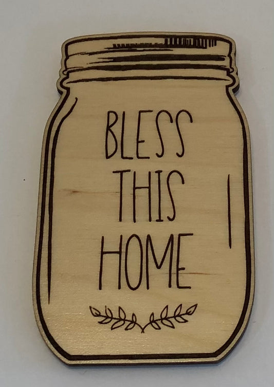 Mason Jar Magnet Bless This Home
