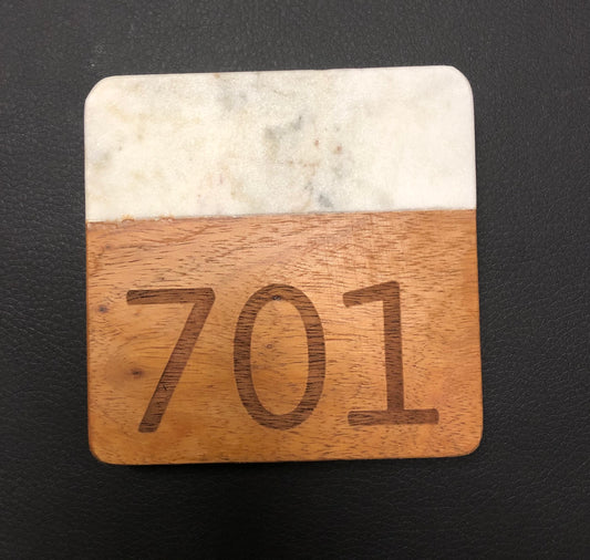 701 Wood and Marble Coaster