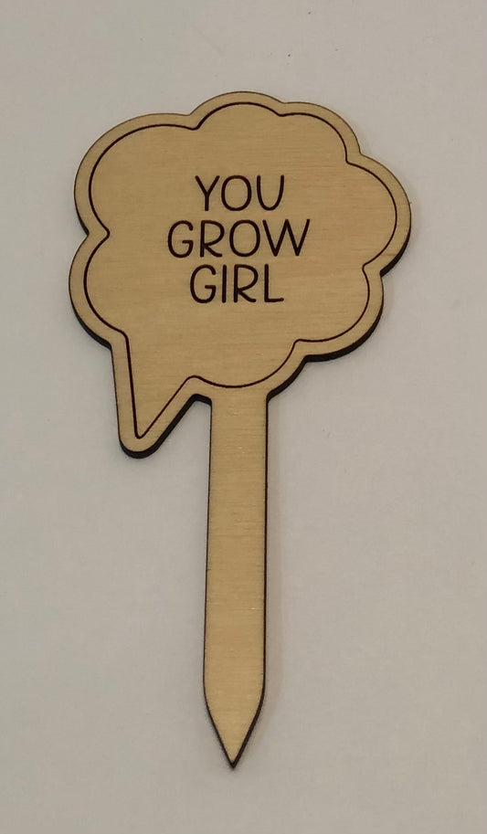 You Grow Girl Plant Stake