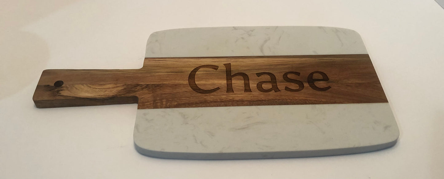 Custom Engraved Marble Charcuterie Board