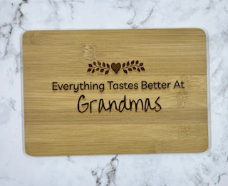 Small Everything Tastes Better At Grandmas Cutting Board