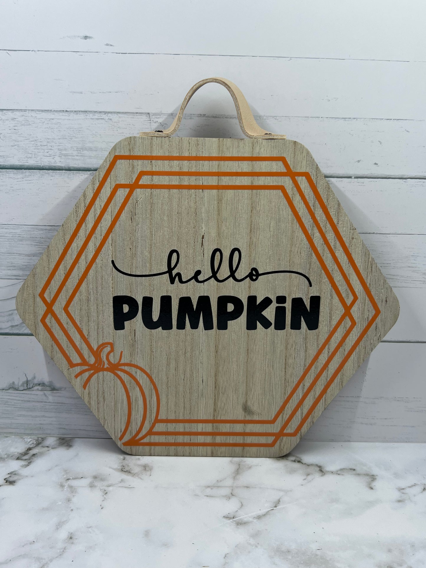 Hexagon Hello Pumpkin Sign