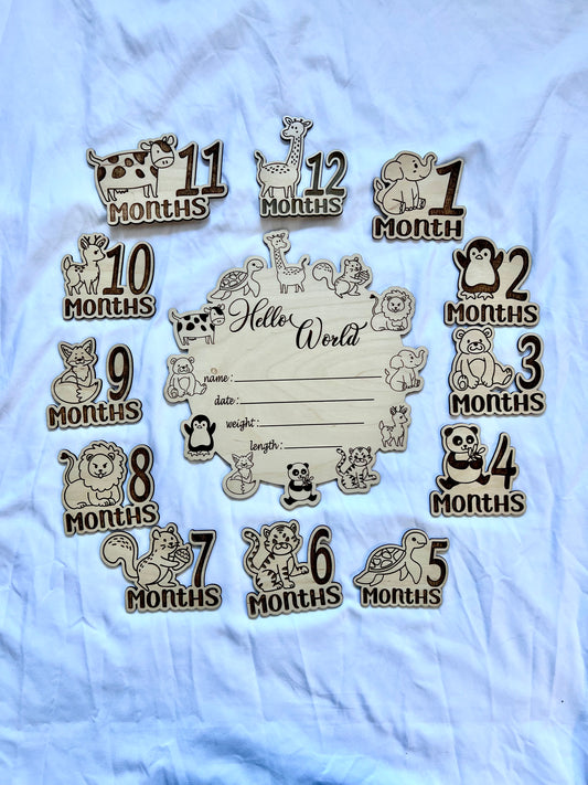 Baby Animals Monthly Milestones