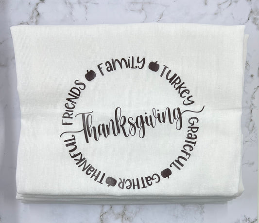 Family, Friends Thanksgiving Dish Towel