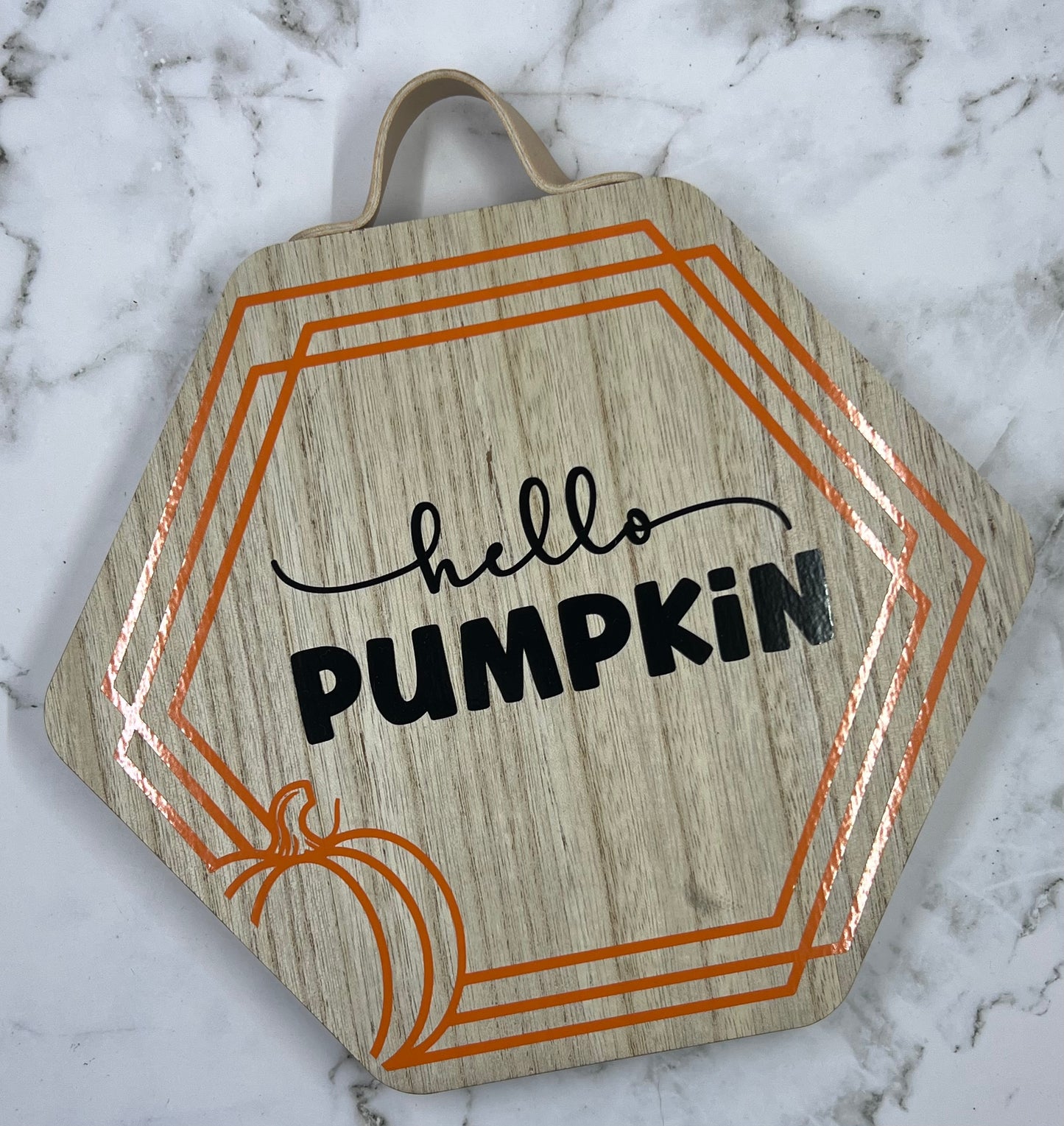 Hexagon Hello Pumpkin Sign